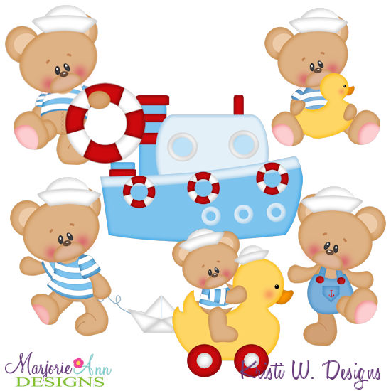 Marshmallow Bear Waterside SVG Cutting Files + Clipart - Click Image to Close